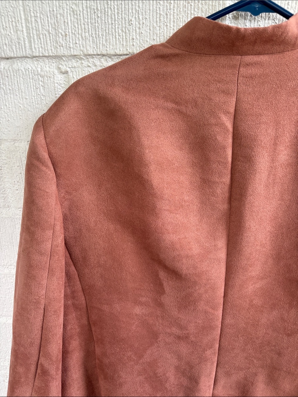 Chico's Faux Suede Open-Front Blazer Jacket in Dusty Rose sz XL - Picture 5 of 7